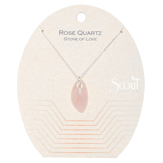 NKL-GPL Scout Organic Stone Necklace Rose Quartz/Silver