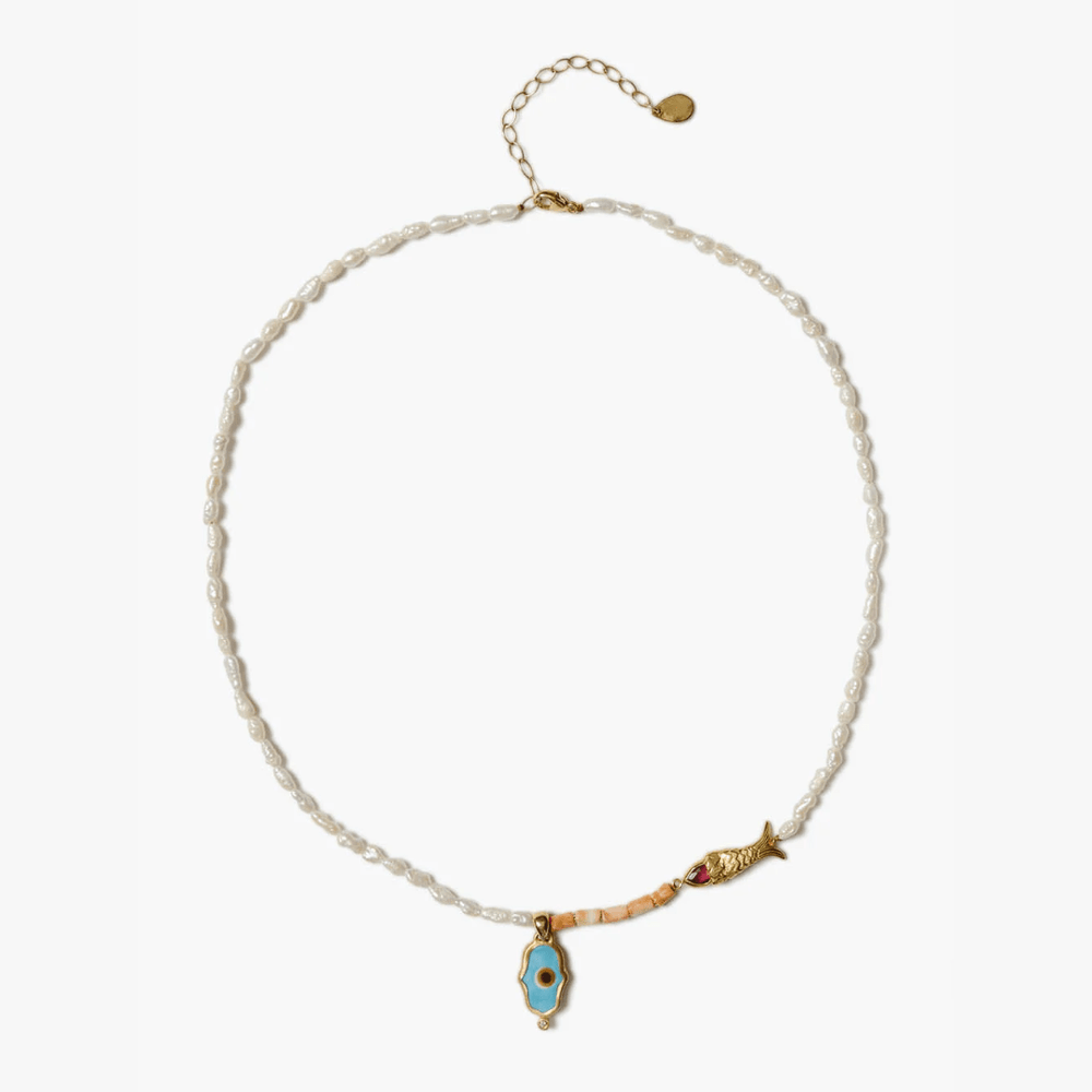 NKL-GPL Sedna Evil Eye Necklace Pearl Mix