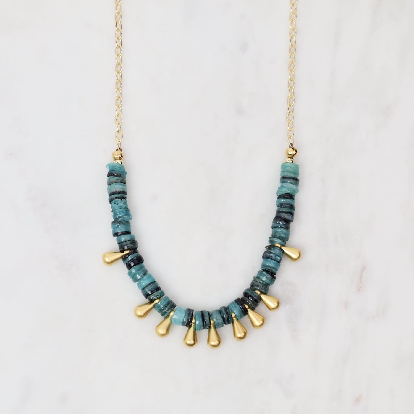 NKL-GPL Shimmy Necklace -Aqua