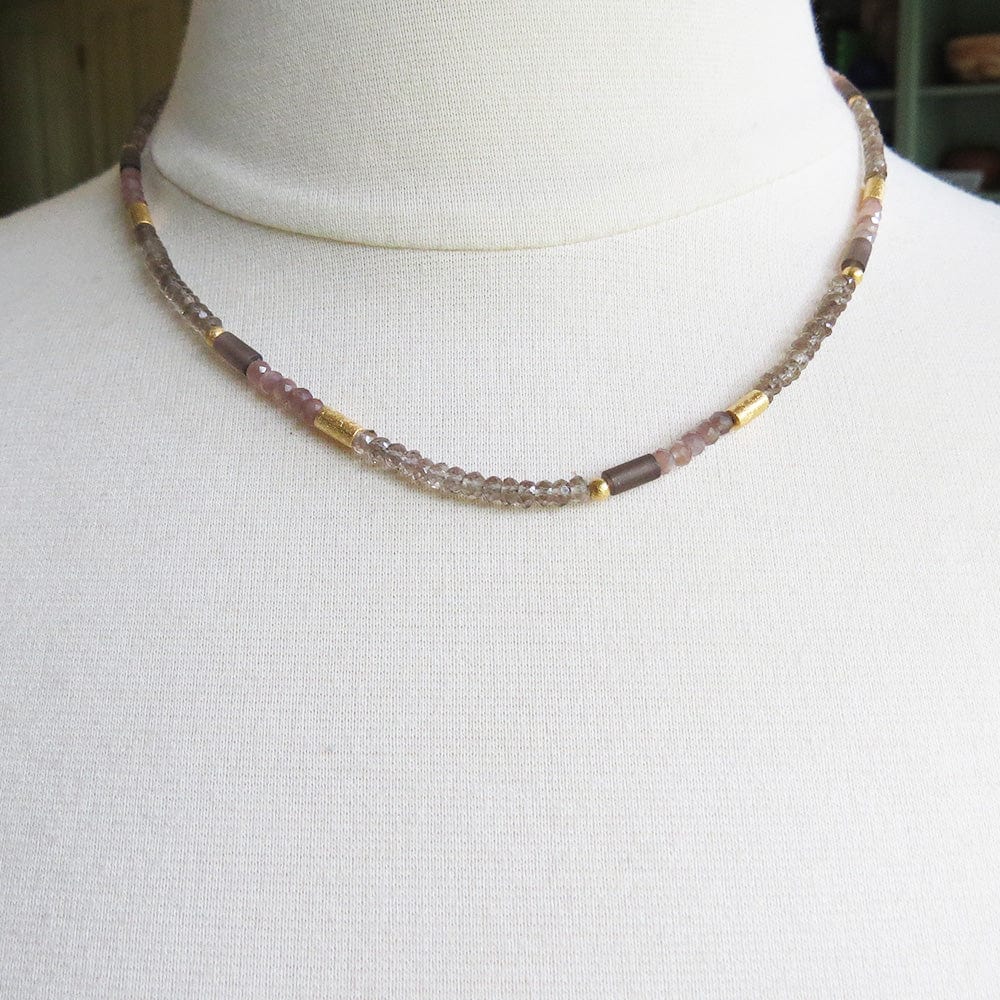 NKL-GPL SMOKY QUARTZ NECKLACE