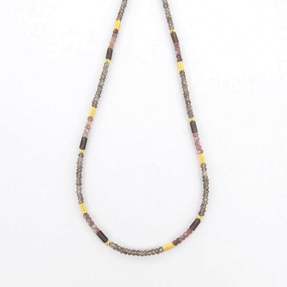 NKL-GPL SMOKY QUARTZ NECKLACE