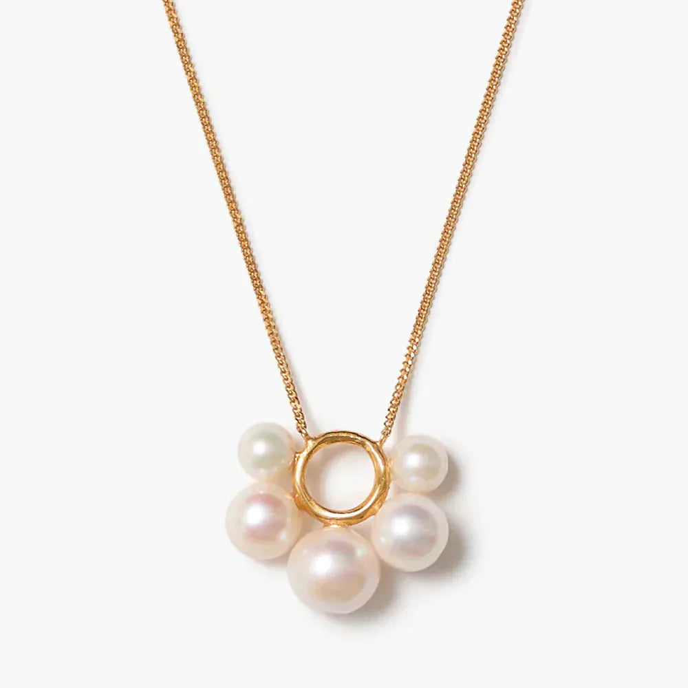 NKL-GPL Soleil Pendant Necklace White Pearl