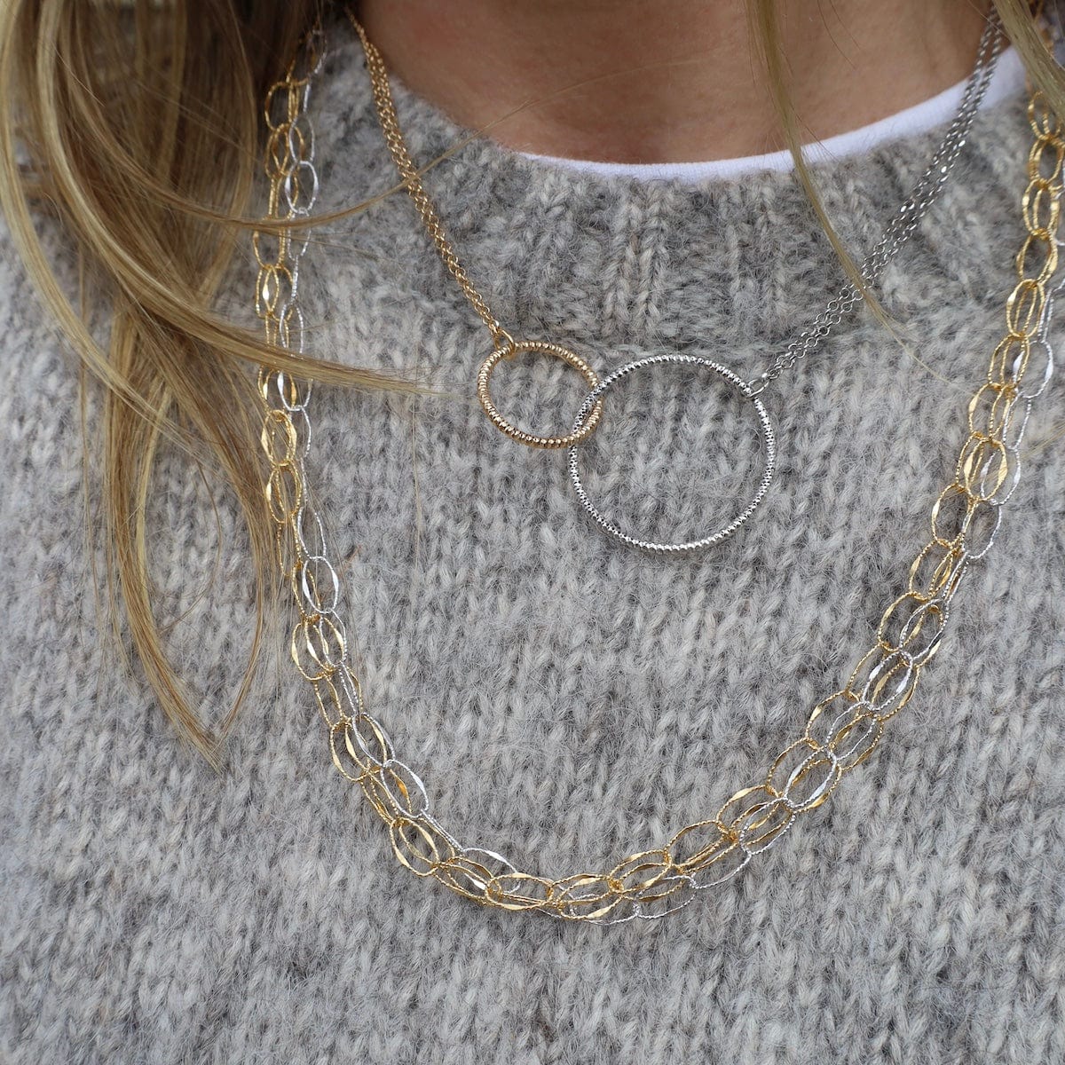 NKL-GPL Sterling Silver & Gold Plated Cara Necklace