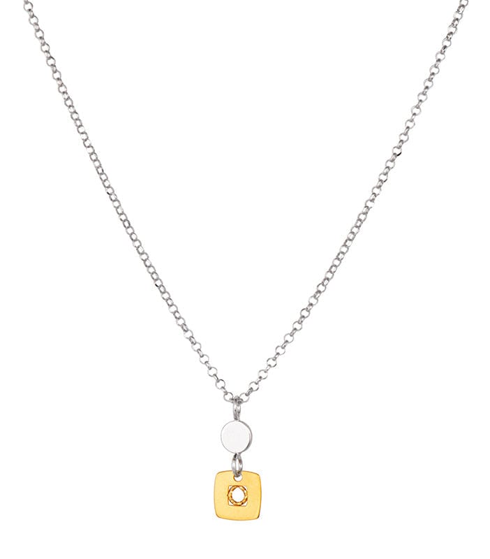 NKL-GPL Sterling Silver & Gold Plated Surya Necklace