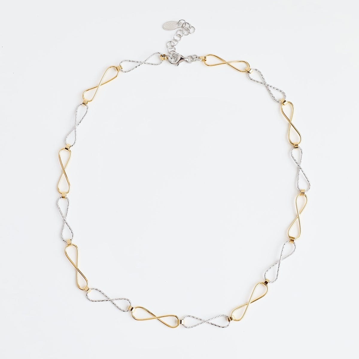 NKL-GPL Sterling Silver & Yellow Gold Plated Elongated Inf