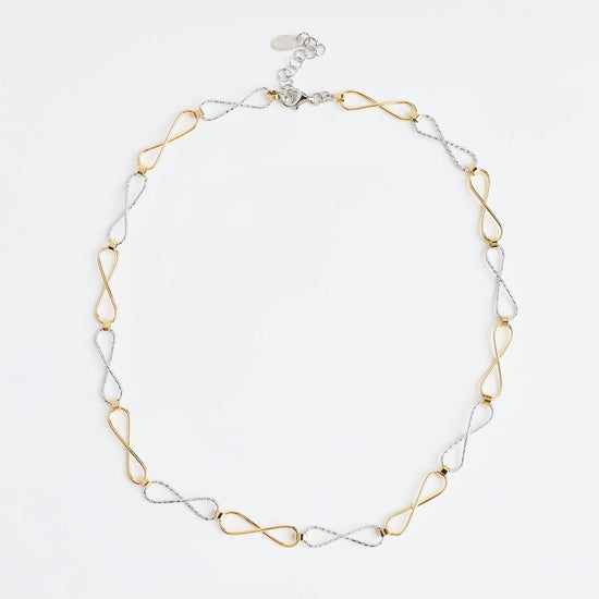 NKL-GPL Sterling Silver & Yellow Gold Plated Elongated Inf