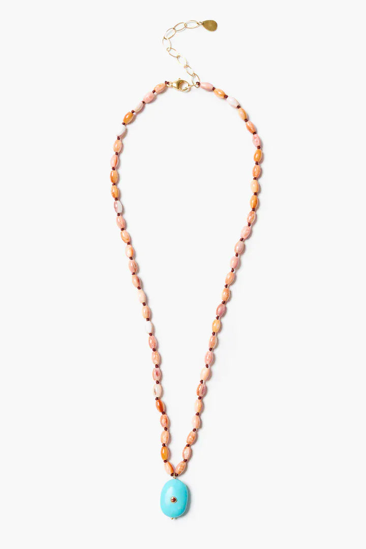 NKL-GPL Stone Drop Necklace Turquoise