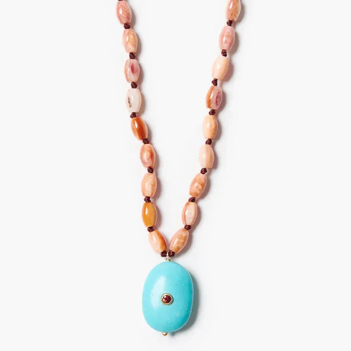 NKL-GPL Stone Drop Necklace Turquoise