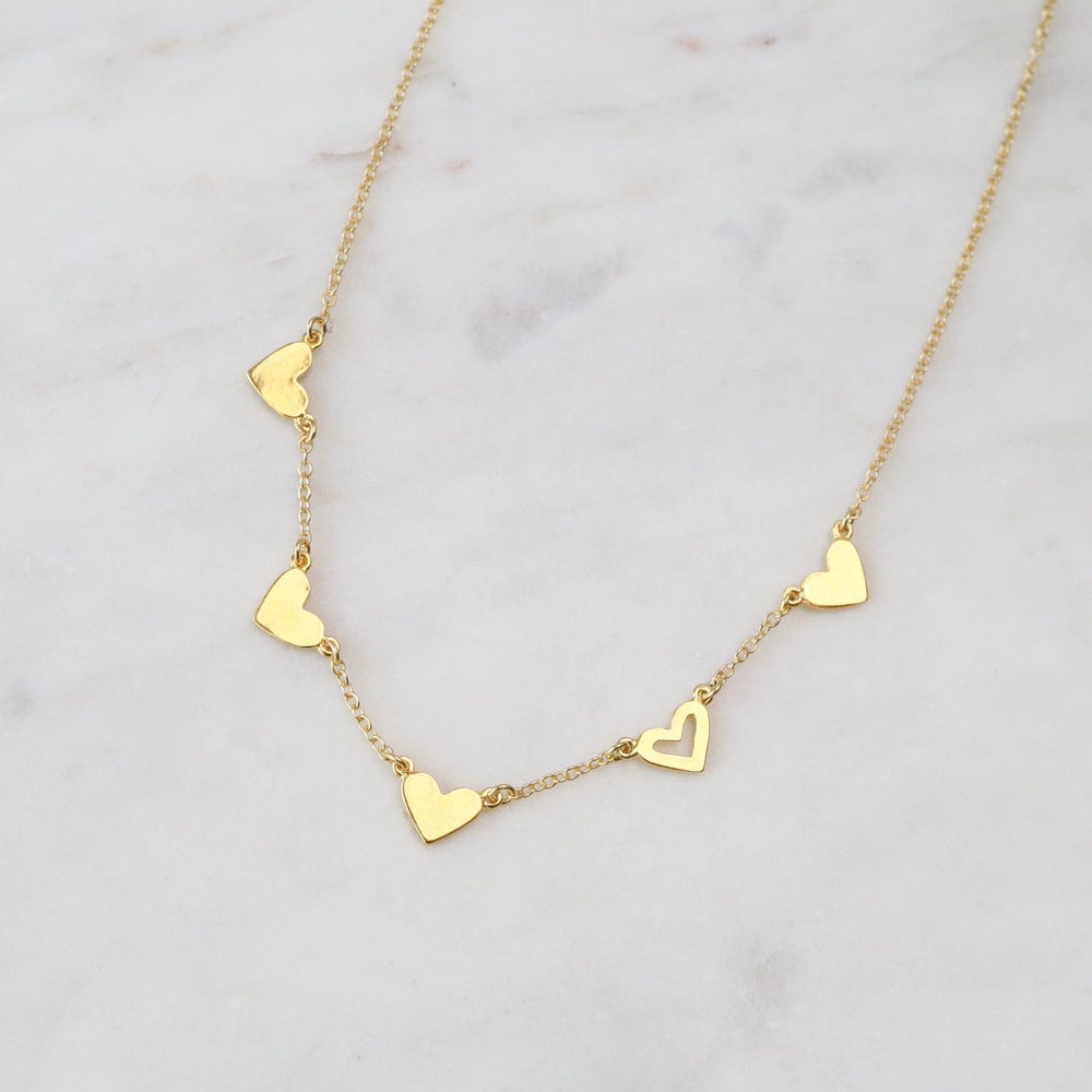 
                  
                    NKL-GPL String of Hearts Necklace in 18k Gold Plated Sterl
                  
                