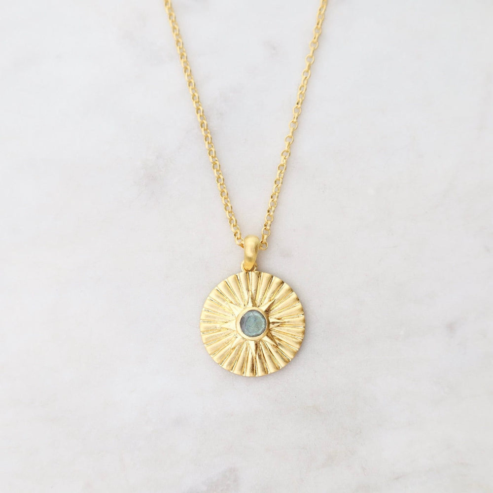 NKL-GPL Sun & Star Labradorite Pendant Necklace