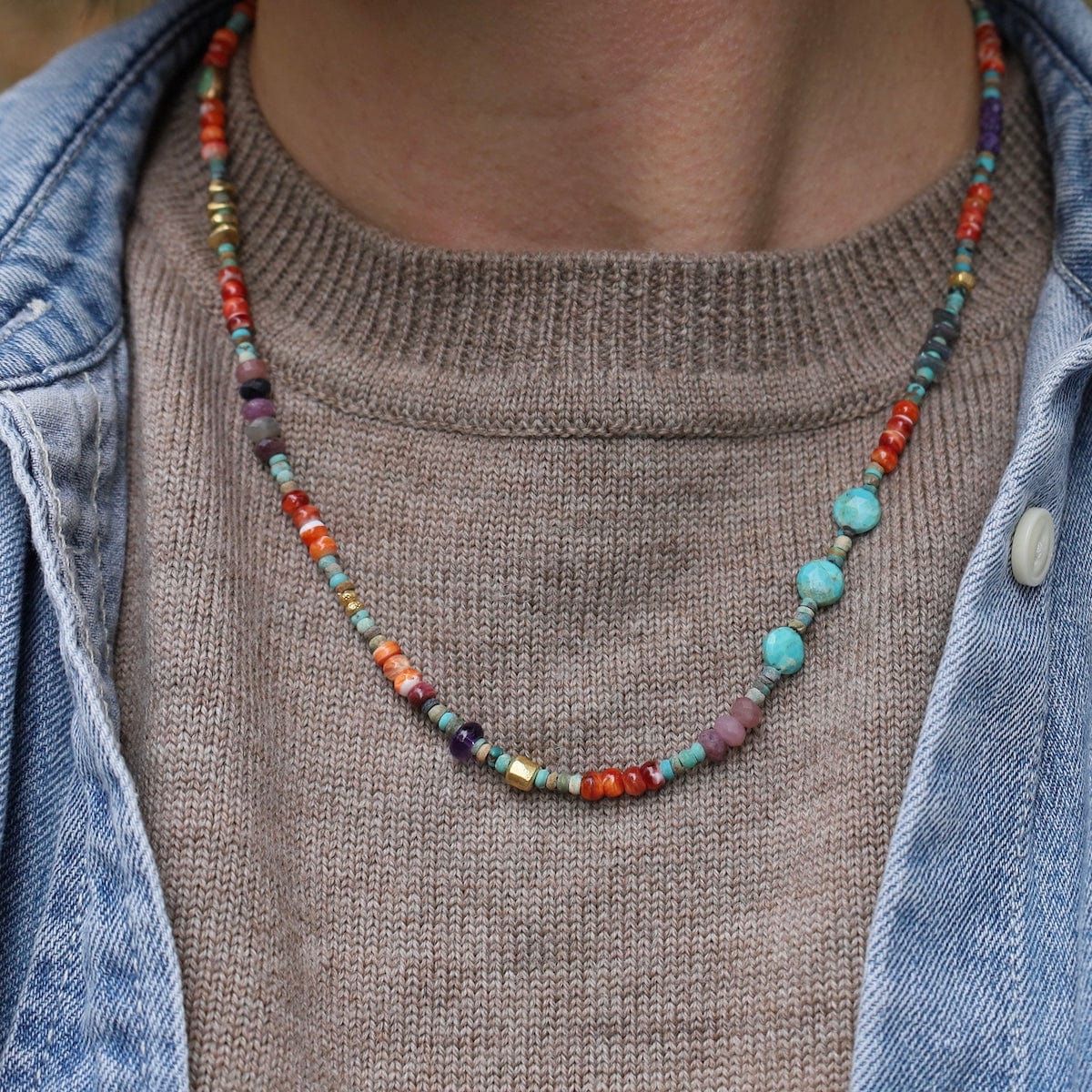 NKL-GPL Sunset Spiny Oyster Gold Necklace