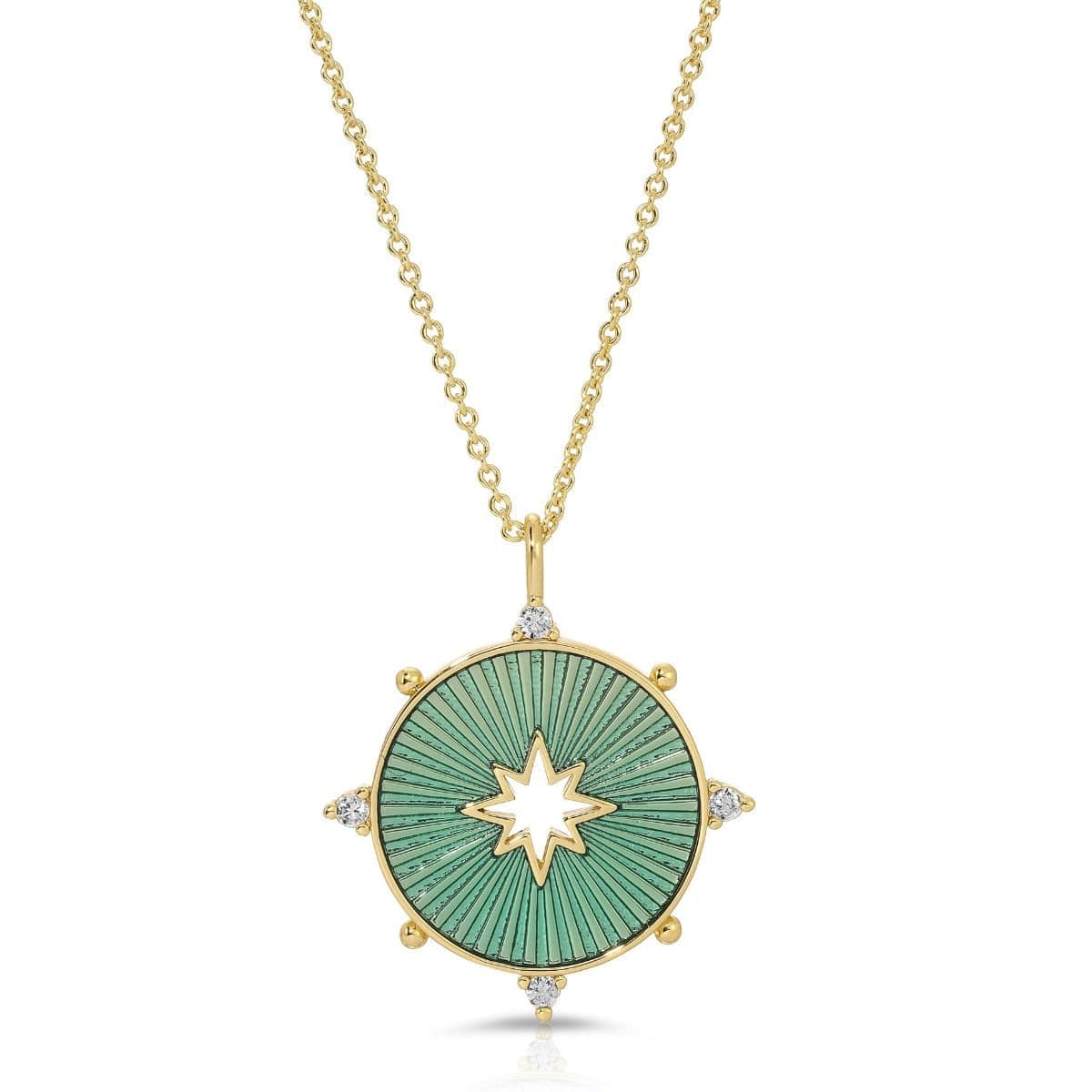 NKL-GPL Teal Green Starstruck Pendant Necklace