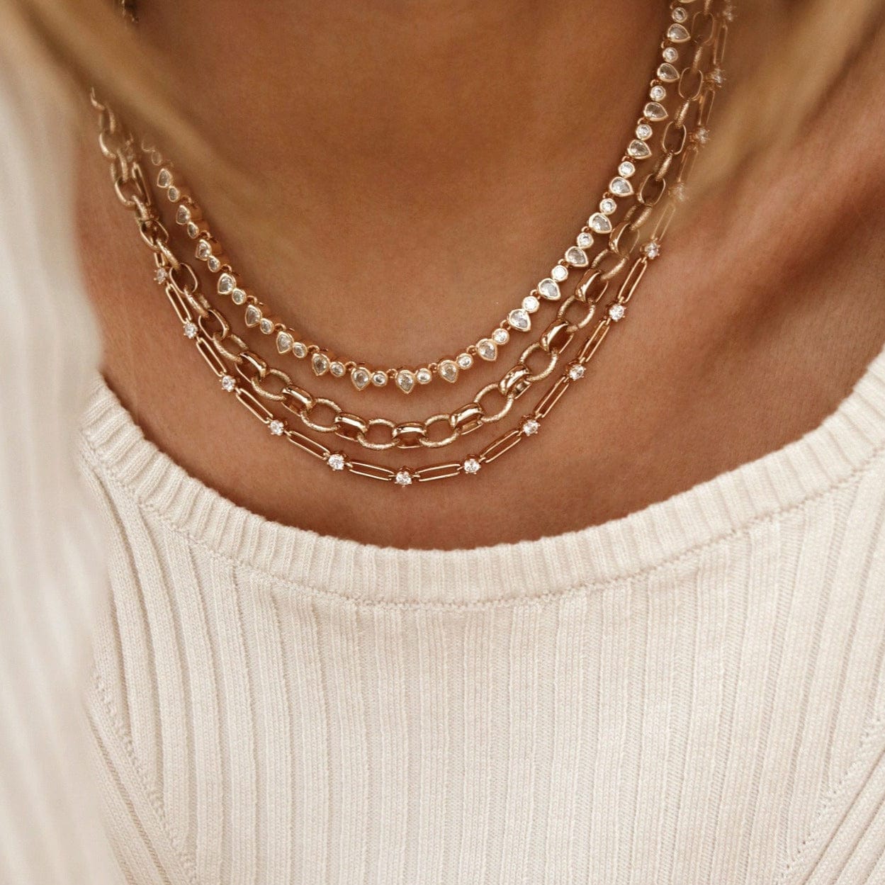 NKL-GPL Teardrop Tennis Necklace