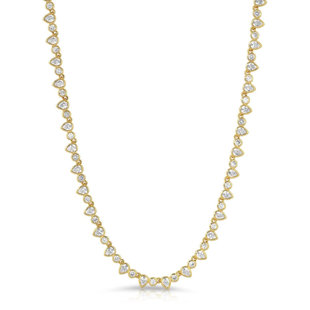 NKL-GPL Teardrop Tennis Necklace
