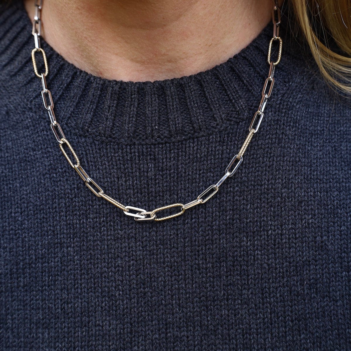 NKL-GPL Textured Paperclip Necklace