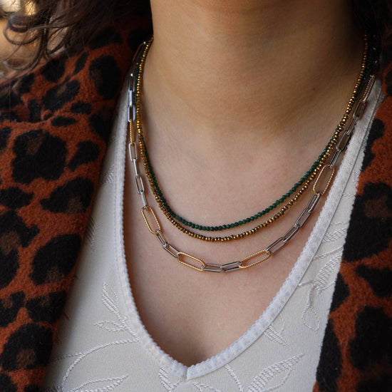 NKL-GPL Textured Paperclip Necklace