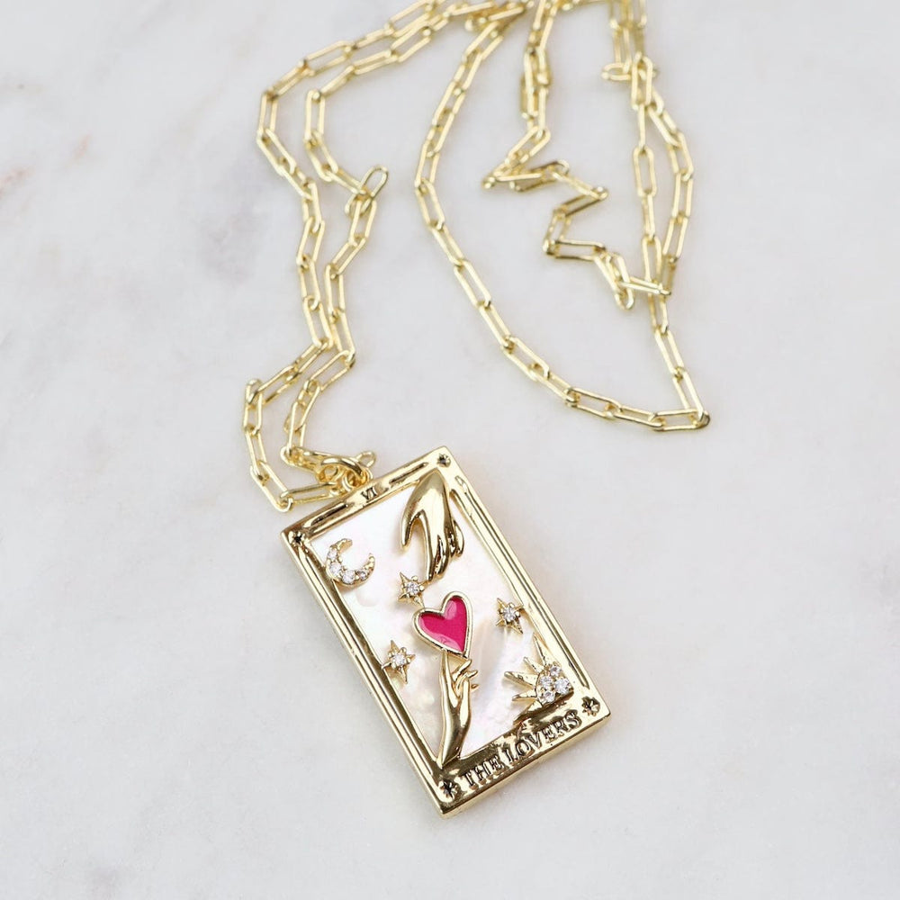 
                      
                        NKL-GPL The Lovers Tarot Card Necklace
                      
                    