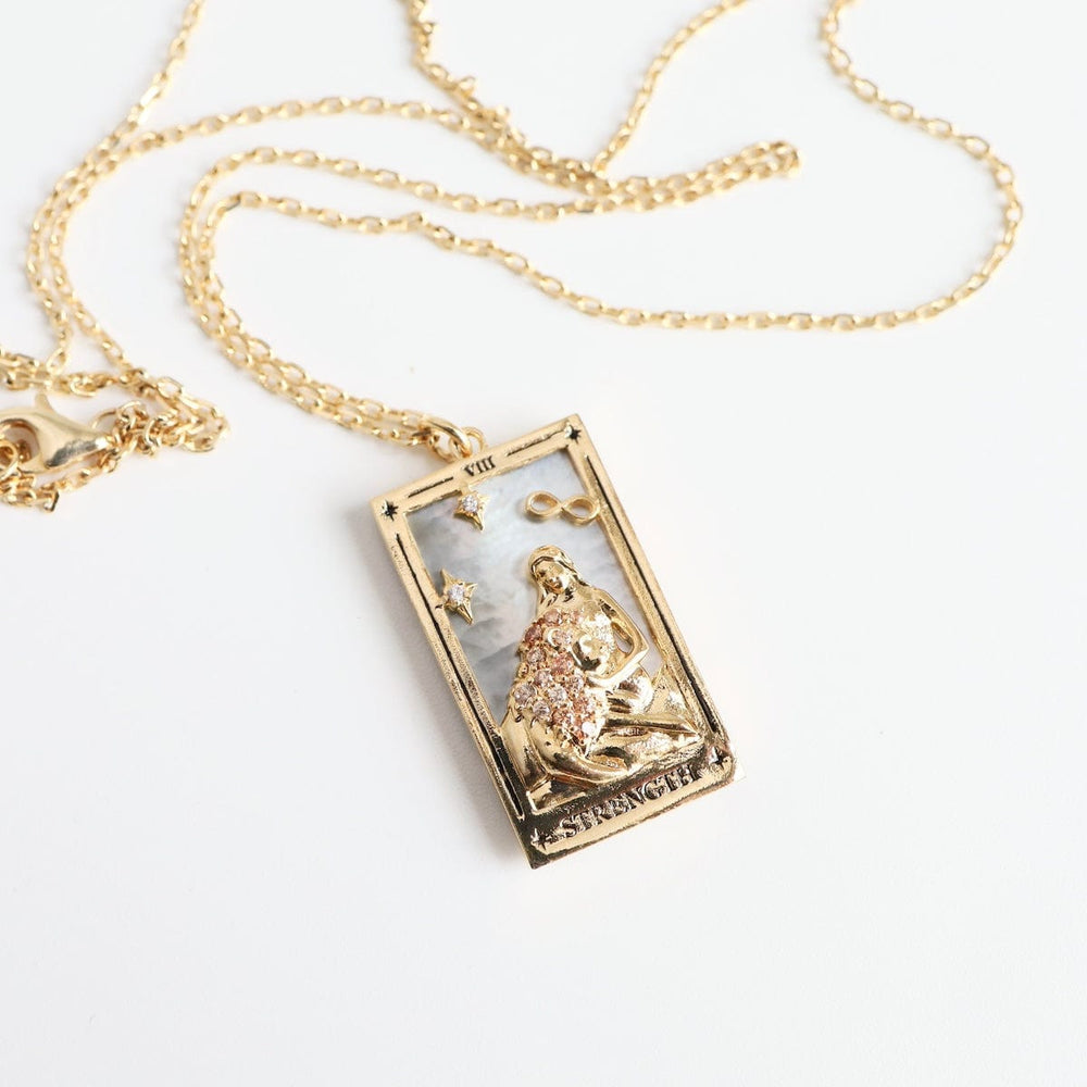 
                      
                        NKL-GPL The Strength Tarot Card Necklace
                      
                    