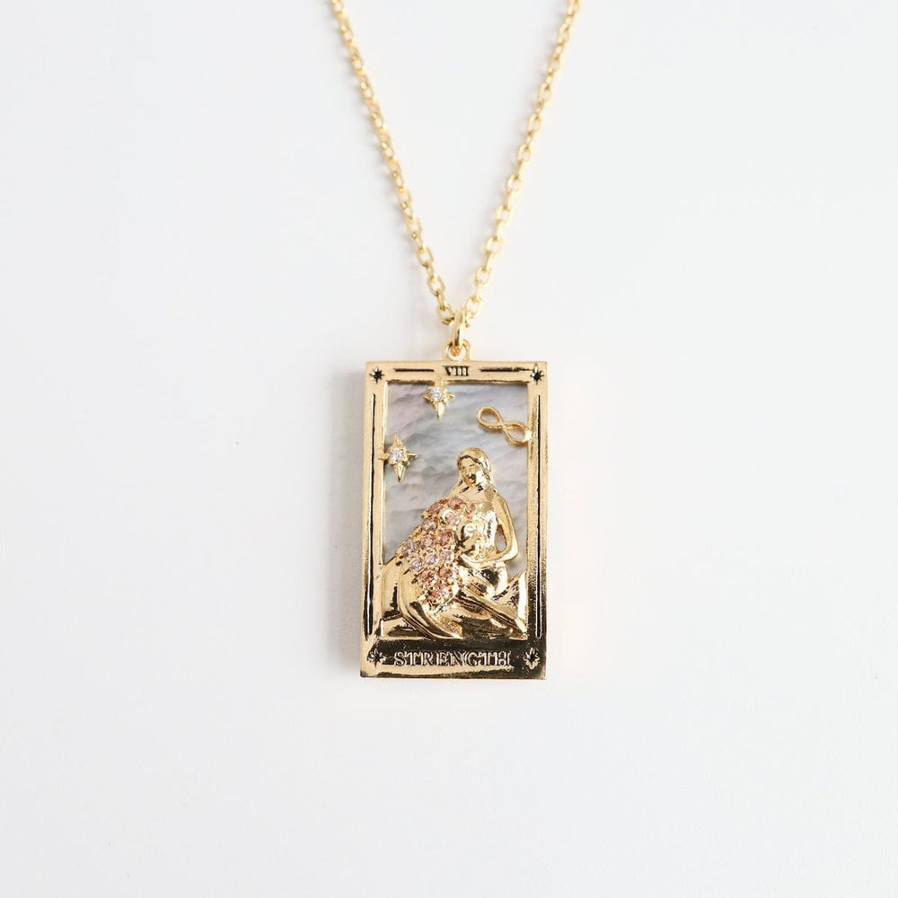 NKL-GPL The Strength Tarot Card Necklace