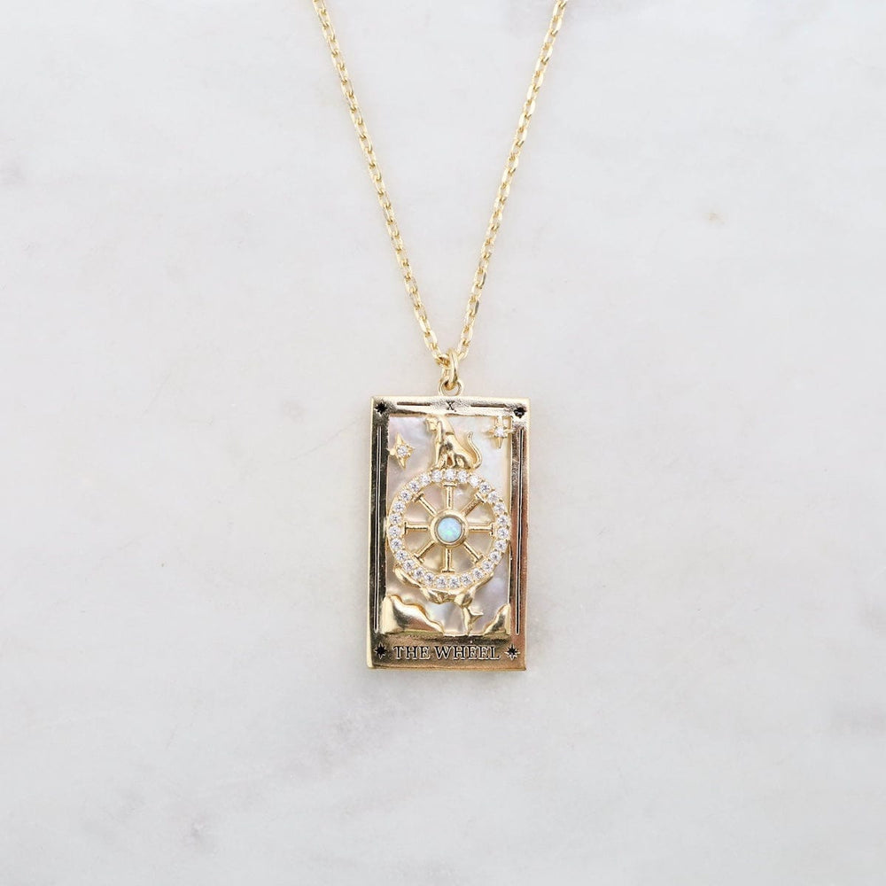 
                      
                        NKL-GPL The Wheel Tarot Card Necklace
                      
                    