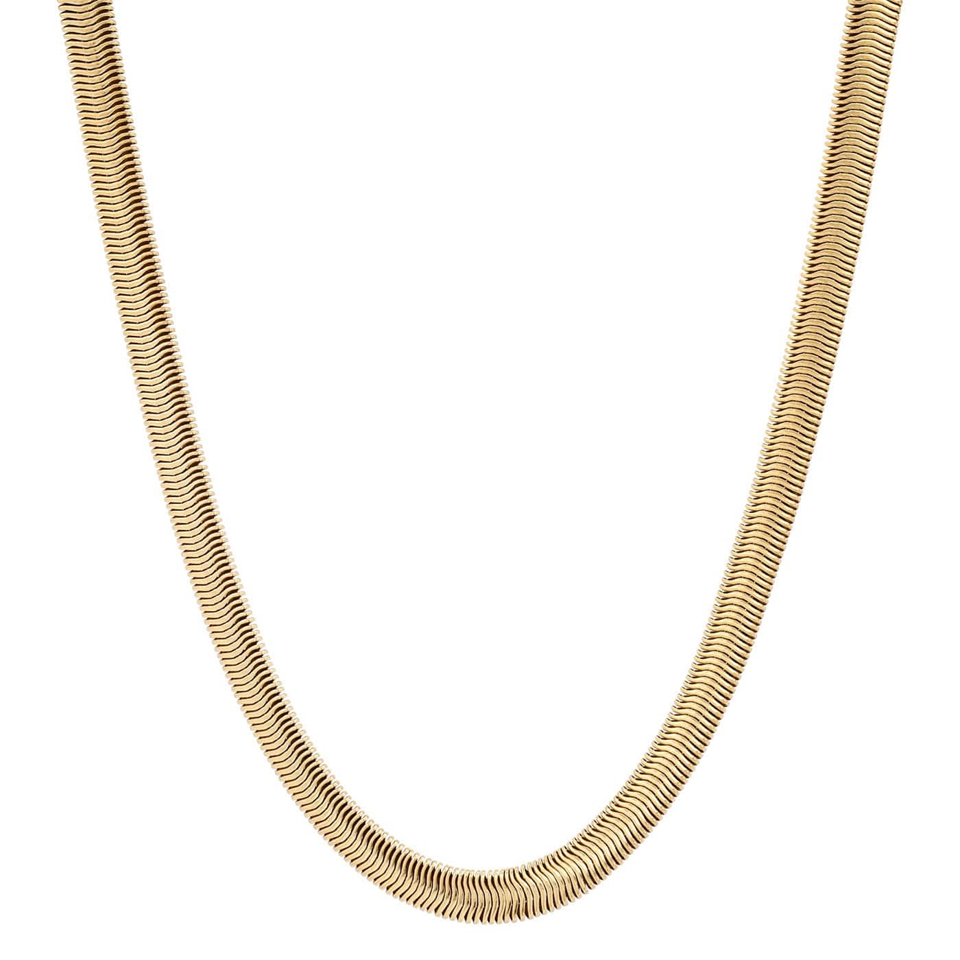 NKL-GPL Thick Gold Plated Herringbone Chain Necklace