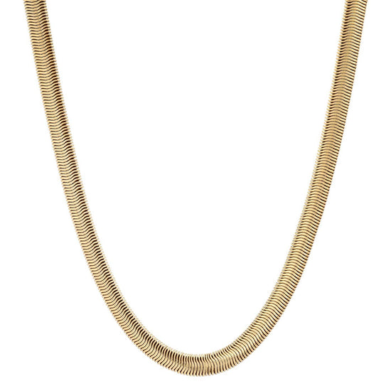 NKL-GPL Thick Gold Plated Herringbone Chain Necklace