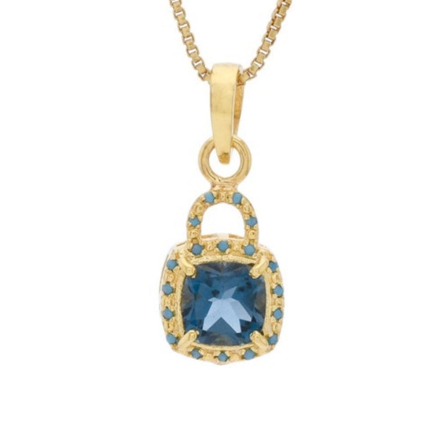 NKL-GPL Topaz and Turquoise Pendant Necklace