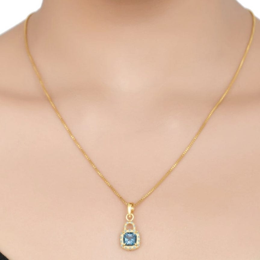 NKL-GPL Topaz and Turquoise Pendant Necklace