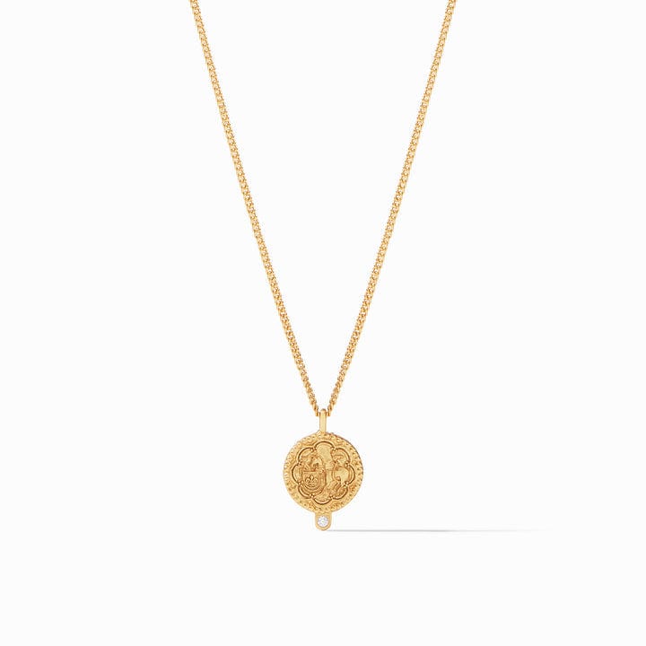 NKL-GPL Trieste Coin CZ Solitaire Necklace