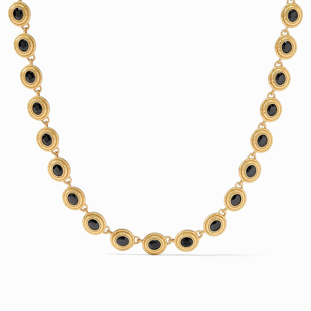 NKL-GPL Tudor Tennis Necklace Obsidian Black