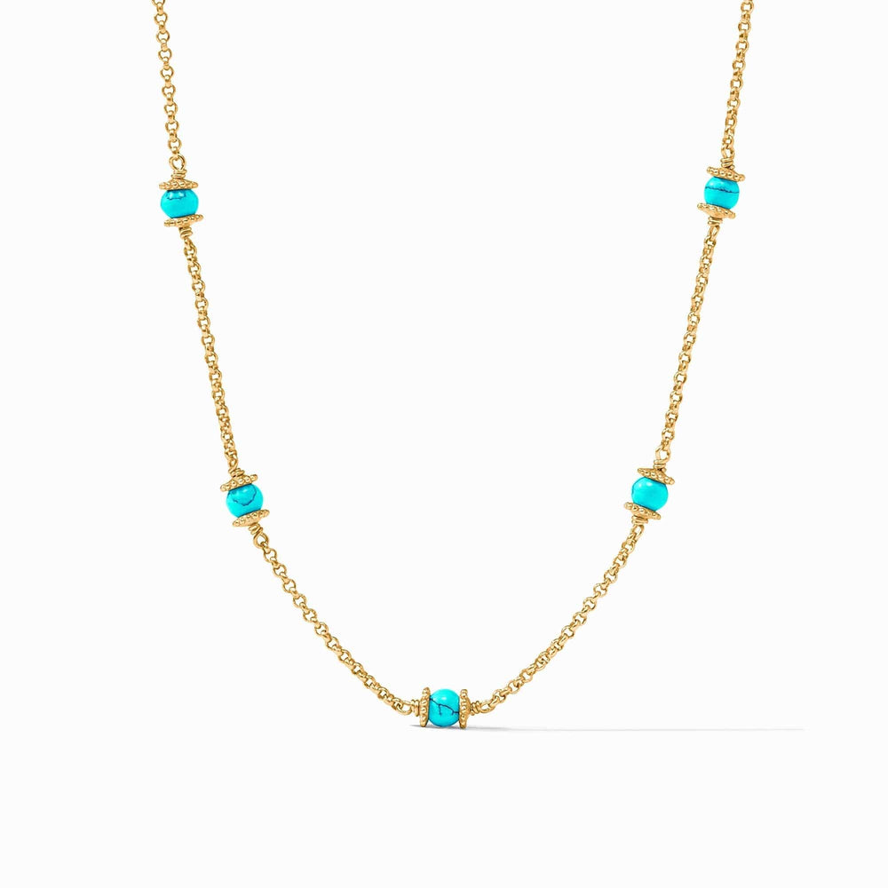 NKL-GPL Turquoise Blue Hydra Delicate Station Necklace