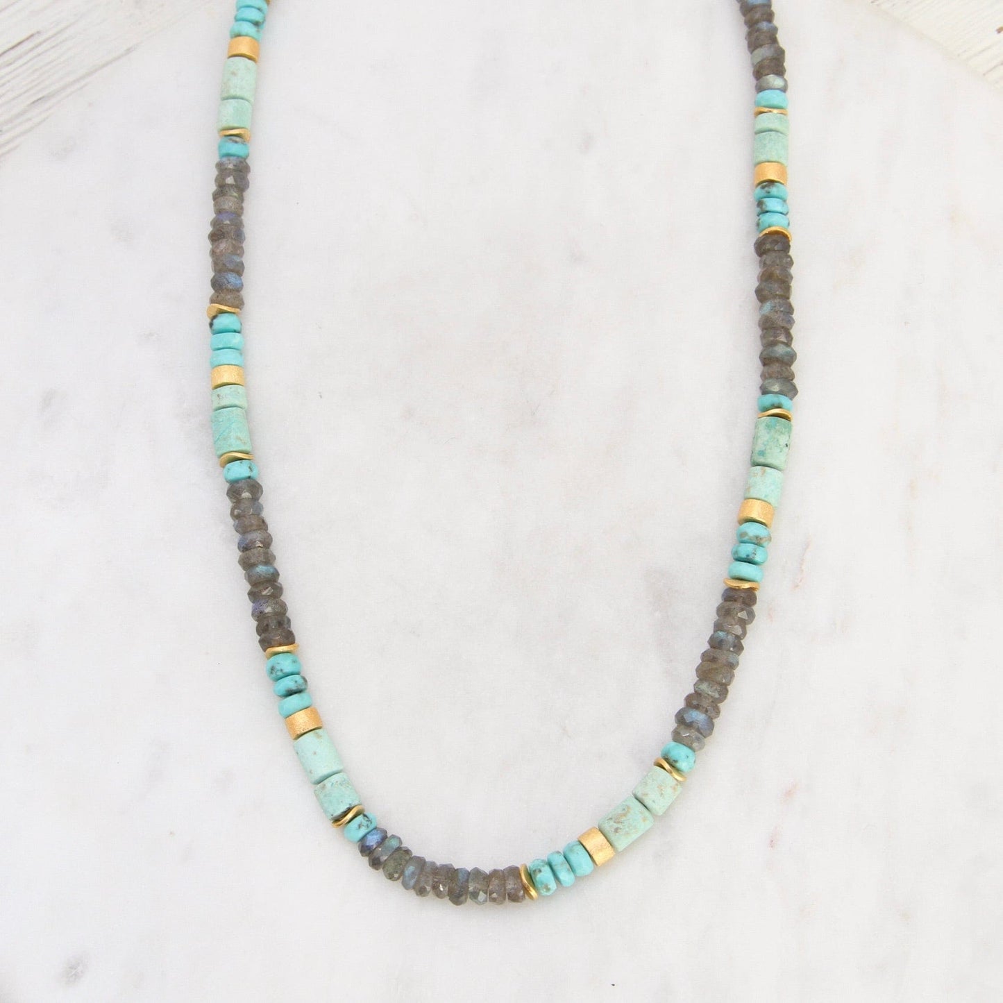 NKL-GPL Turquoise Chrysocolla Labradorite Necklace