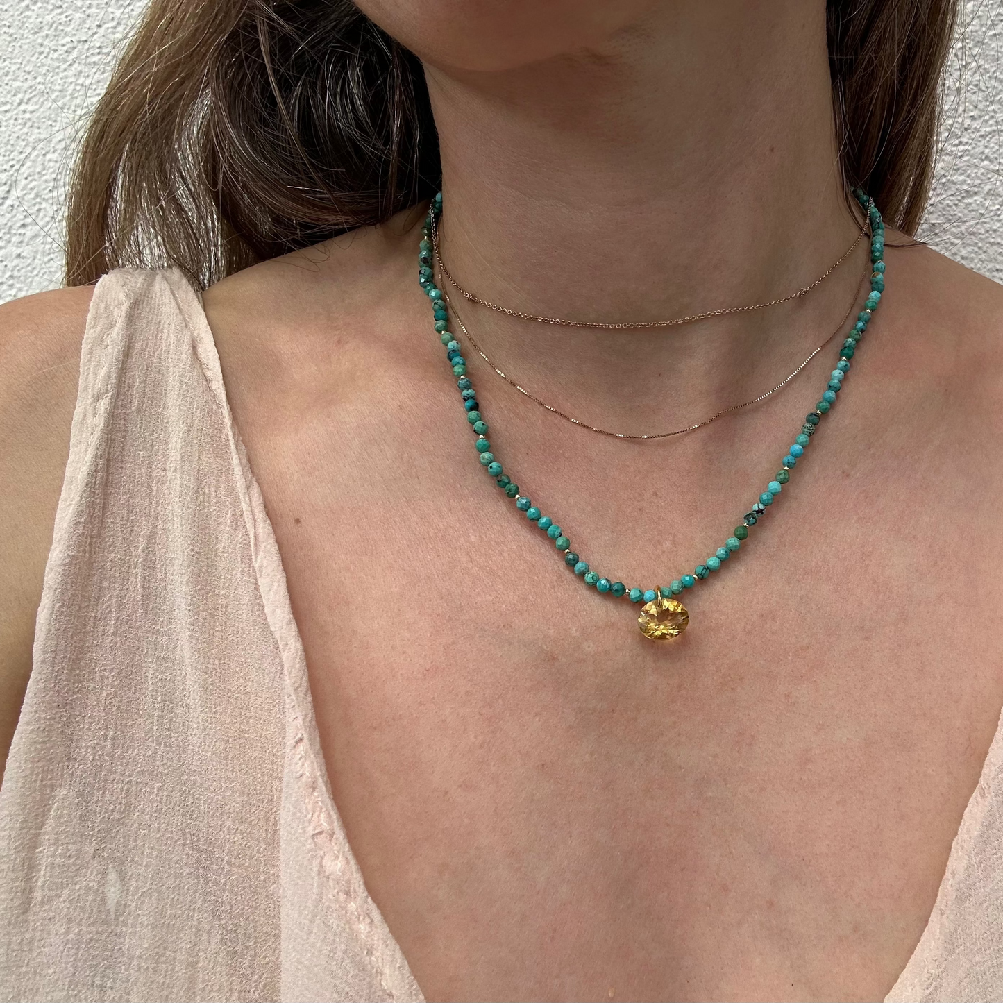 NKL-GPL Turquoise & Citrine Necklace