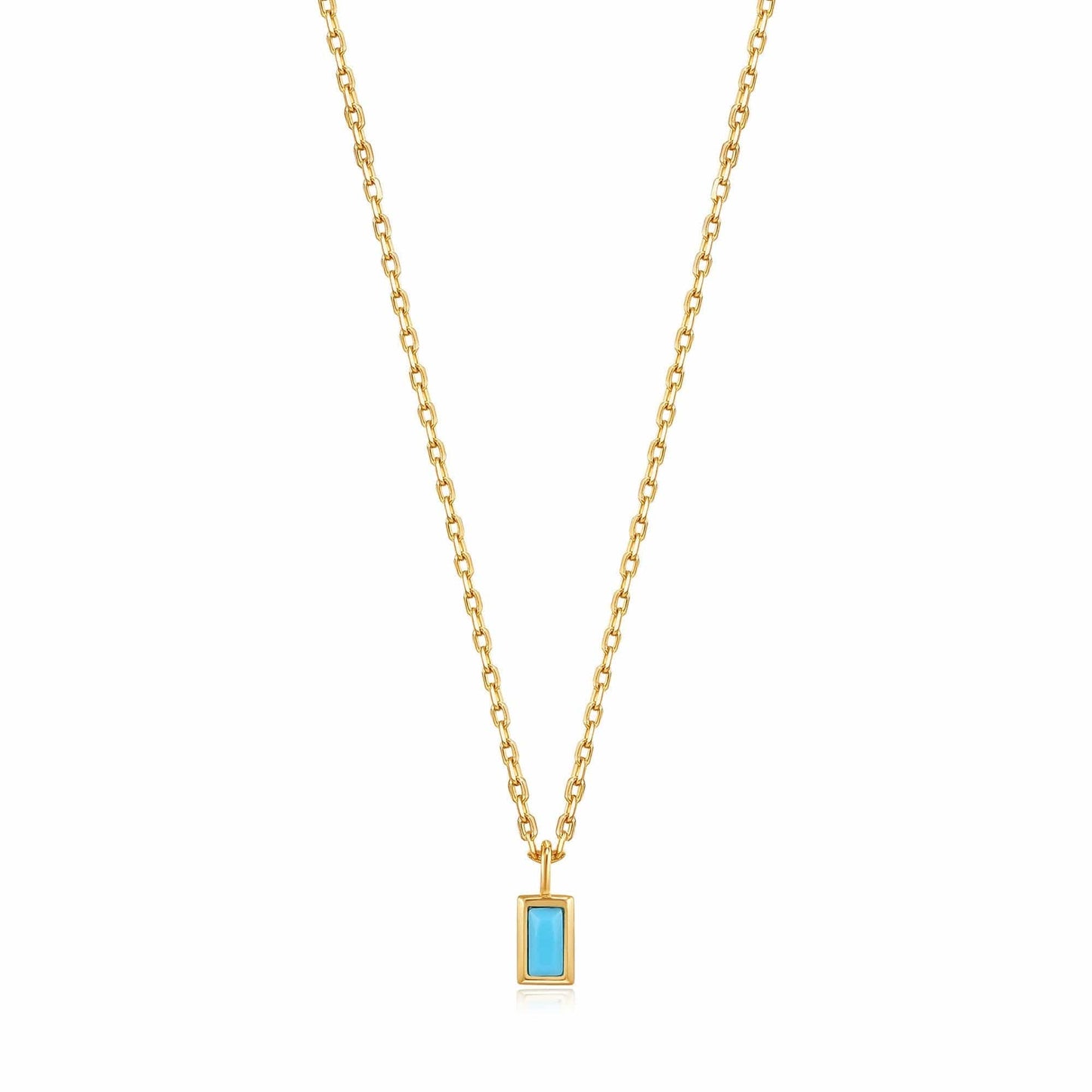 NKL-GPL Turquoise Drop Pendant Gold Necklace