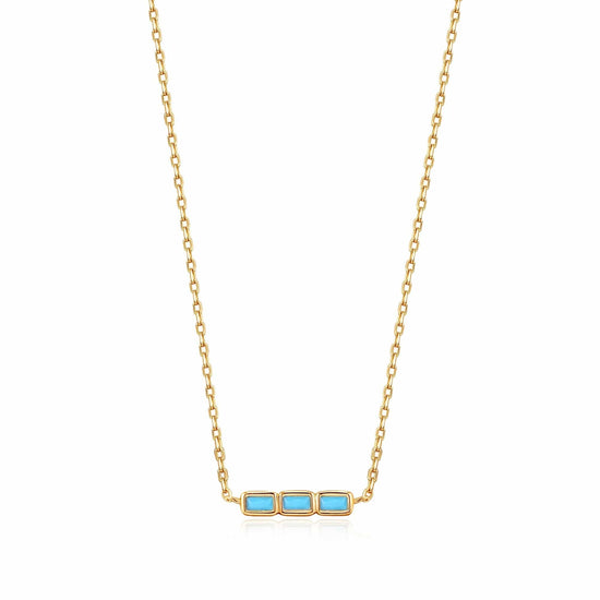 NKL-GPL Turquoise Gold Bar Necklace