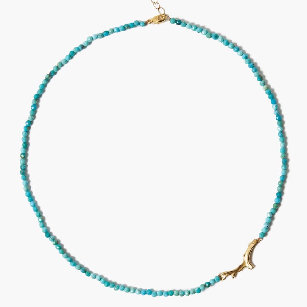 Load image into Gallery viewer, NKL-GPL Turquoise Gold Coral Branch Necklace
