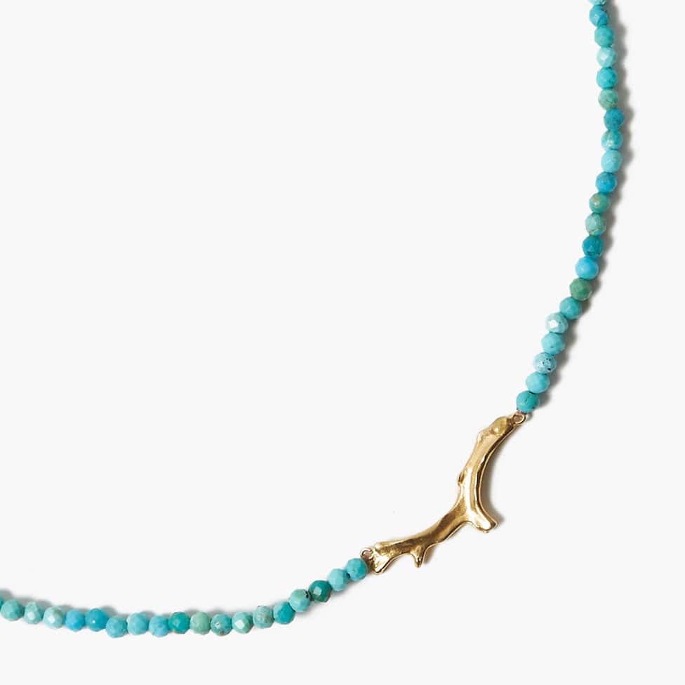Load image into Gallery viewer, NKL-GPL Turquoise Gold Coral Branch Necklace
