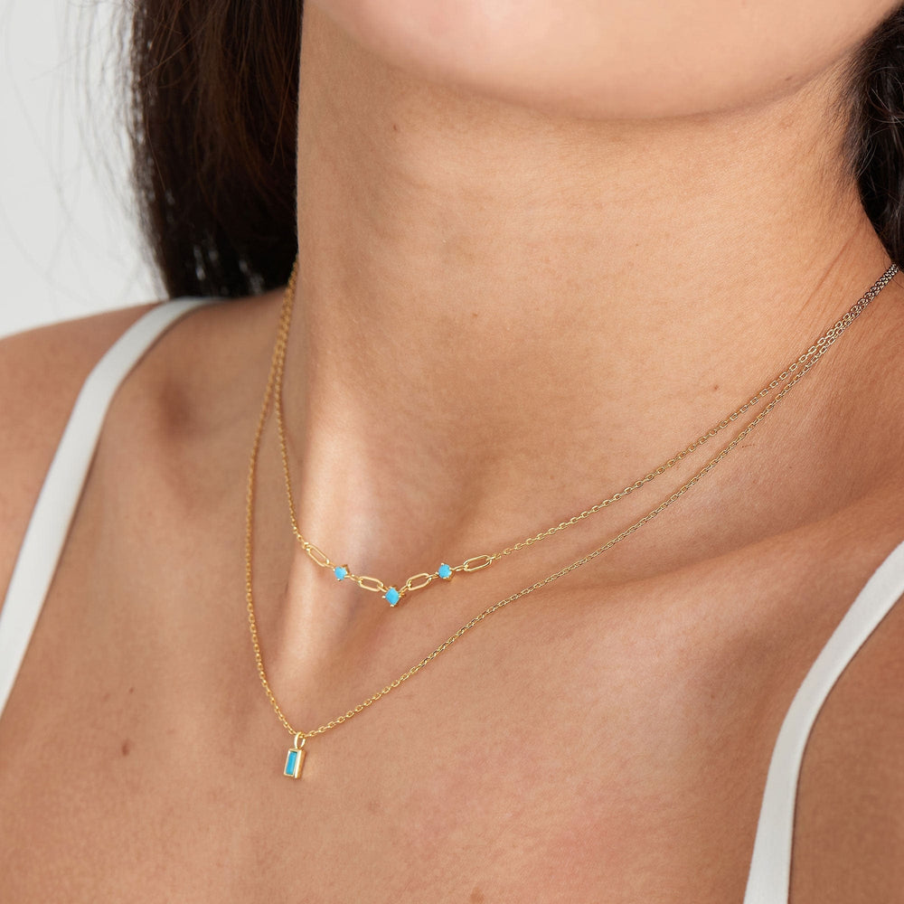 
                      
                        NKL-GPL Turquoise Gold Link Necklace
                      
                    