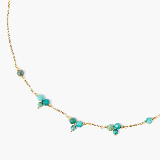 NKL-GPL Turquoise & Gold Pyramid Necklace