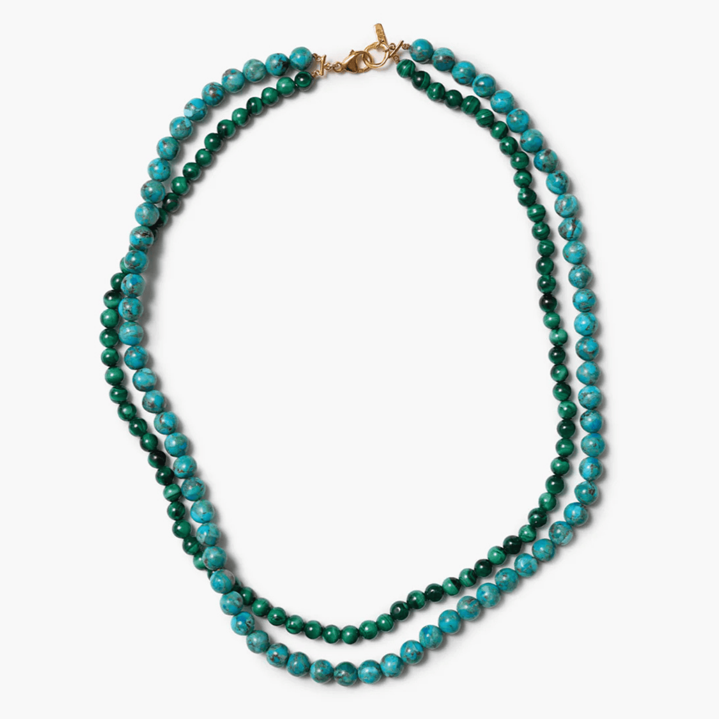 NKL-GPL Turquoise & Malachite Gaia Duo Necklace