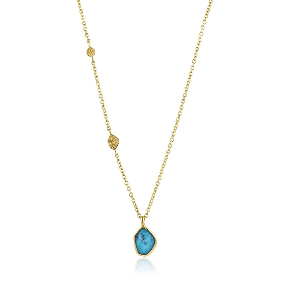 
                      
                        NKL-GPL Turquoise Pendant Gold Necklace
                      
                    