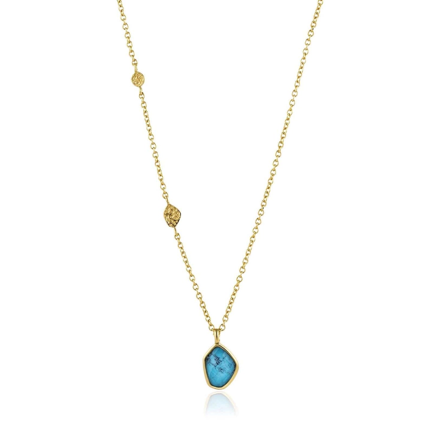 Load image into Gallery viewer, NKL-GPL Turquoise Pendant Gold Necklace

