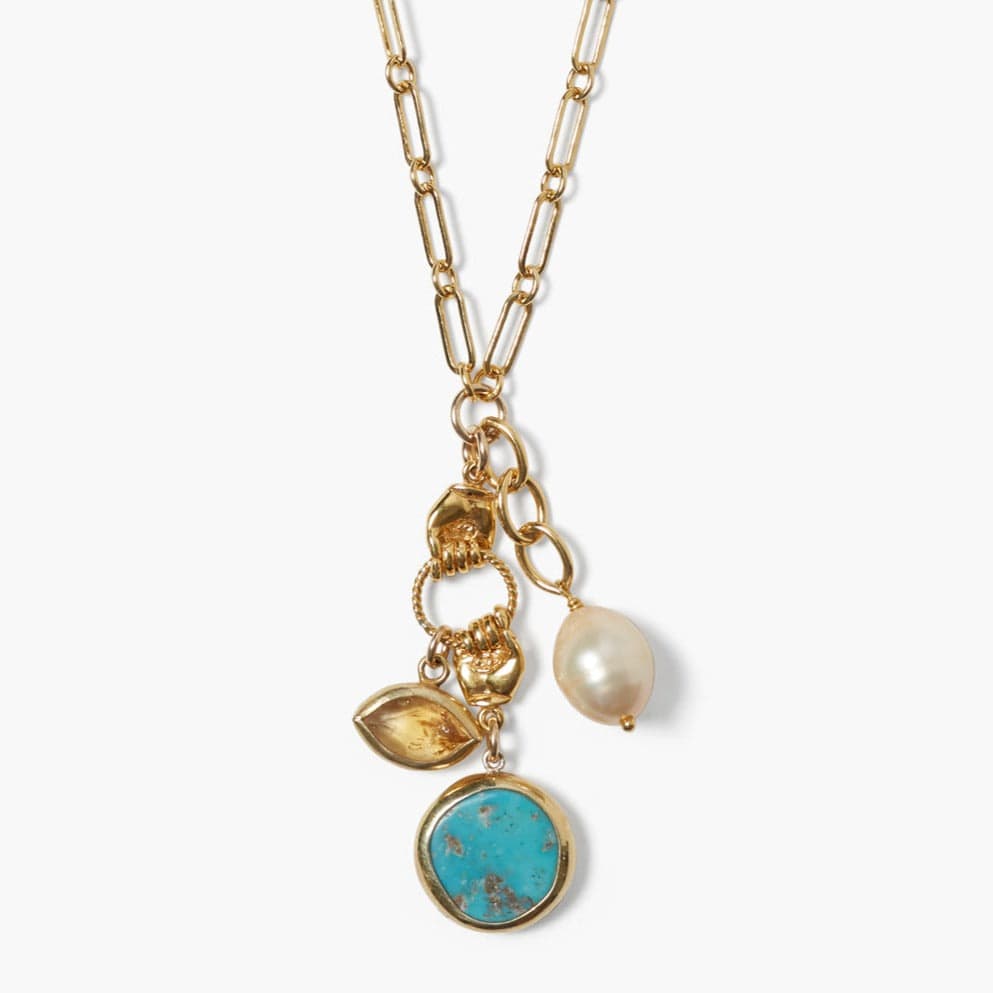 NKL-GPL Turquoise Sardinia Charm Necklace