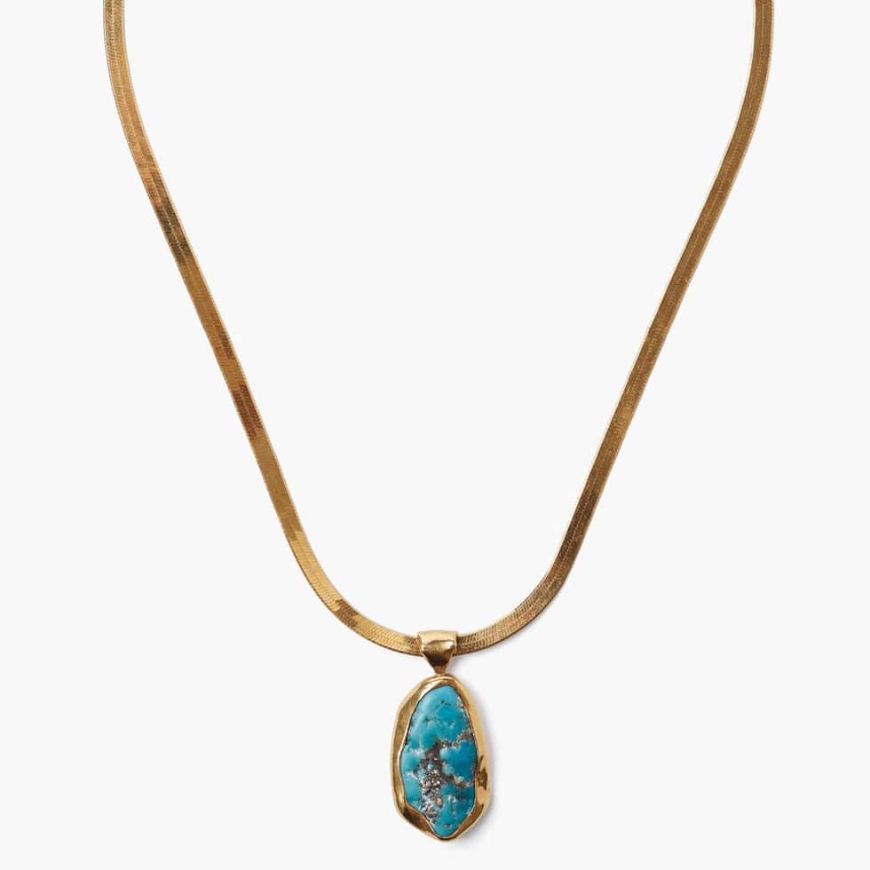 NKL-GPL Turquoise Totem Herringbone Necklace