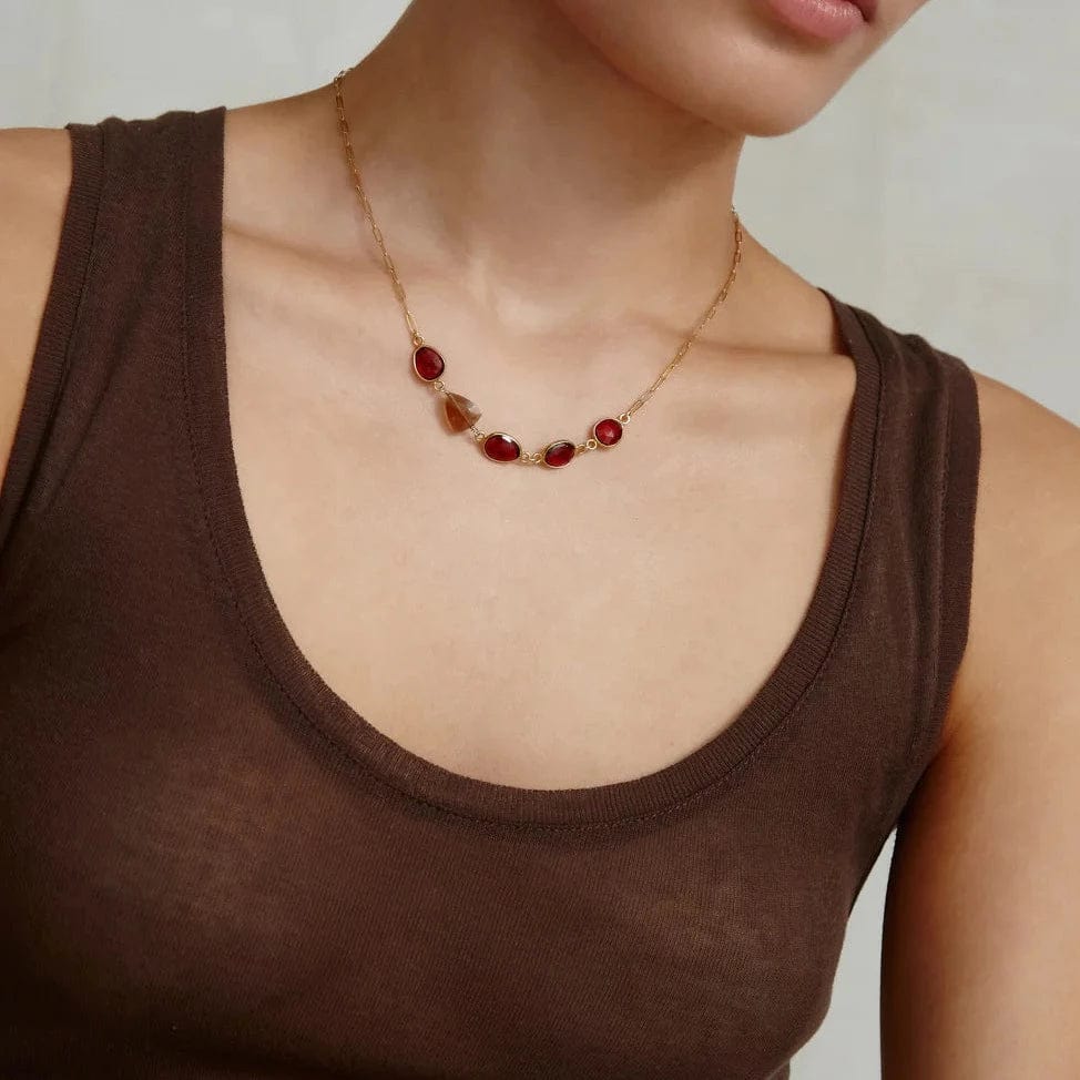 Valencia Necklace Garnet Mix