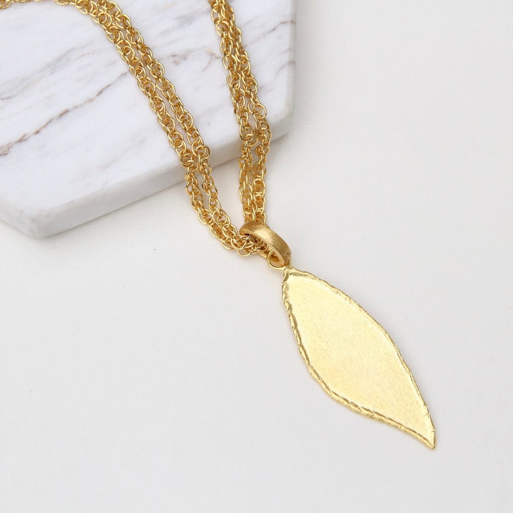 NKL-GPL Verde Leaf Long Necklace