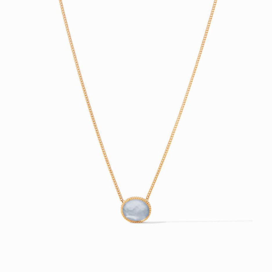 Load image into Gallery viewer, NKL-GPL VERONA SOLITAIRE NECKLACE GOLD IRIDESCENT ICE BLUE
