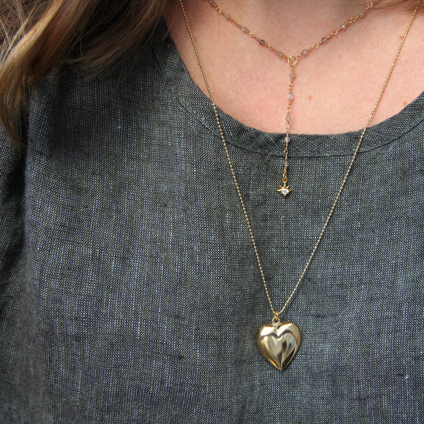 NKL-GPL Vintage Heart Locket Necklace