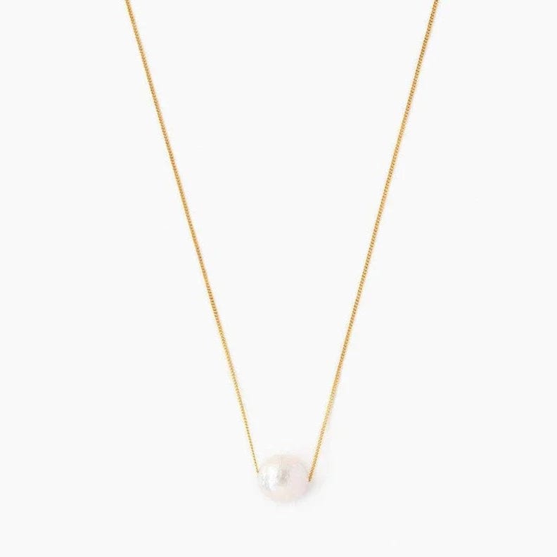 NKL-GPL White Floating Pearl Gold Necklace