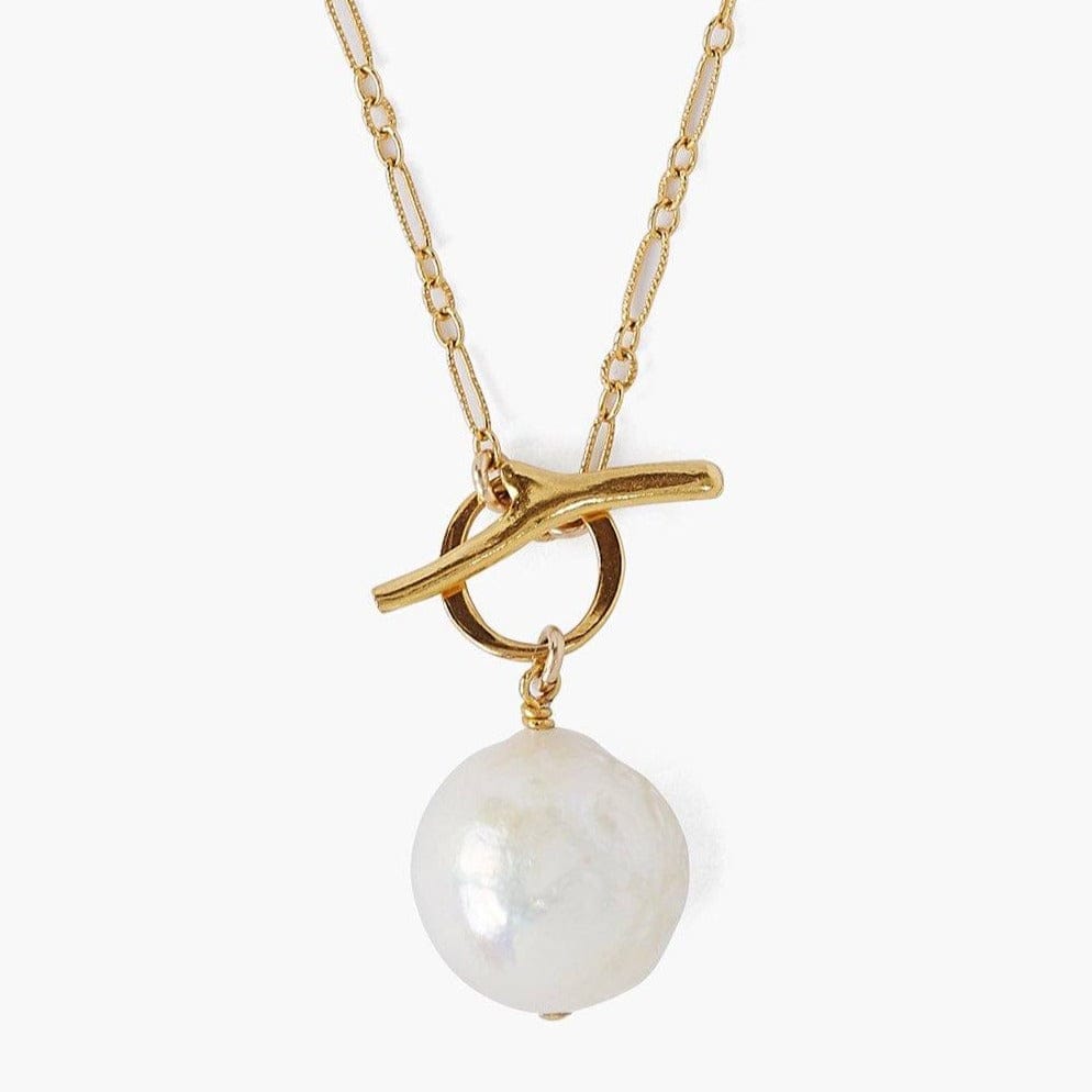 NKL-GPL White Freshwater Pearl Toggle Necklace